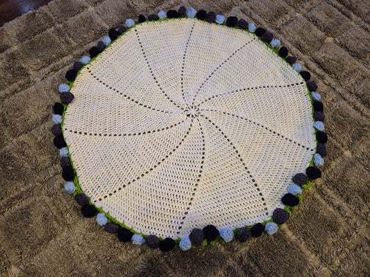 Crochet Floral Bouquet Blanket-3 foot wide